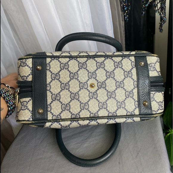 Authentic Gucci GG Web Monogram Design Handbag Matching Wallet - Navy - Picture 8 of 16